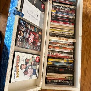 Collection of Various DVDs in Blue and White Case 30/30